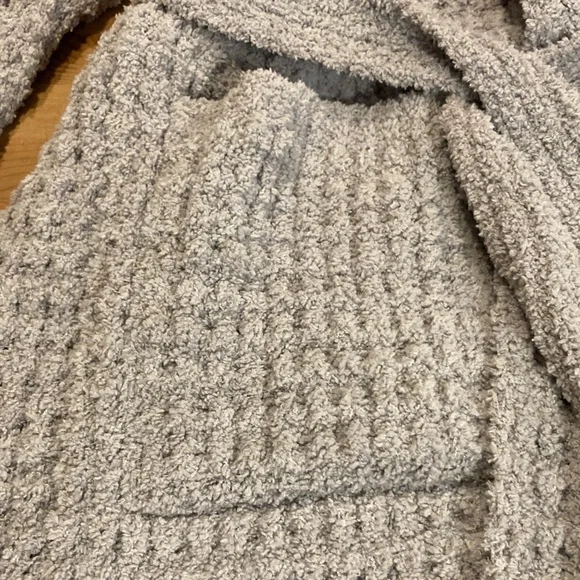 NWOT: Pottery Barn Ultra Soft Gray/Grey Knee Length Wake Waffle Weave Robe - Picture 3 of 8